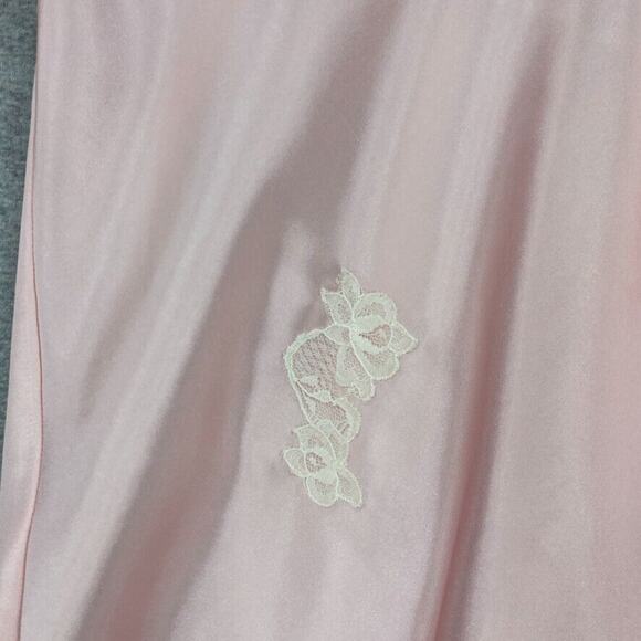 Vintage Natori Cruz Nightgown Womens Large Pink Embroidered Lace Short Sleeve - Picture 5 of 10